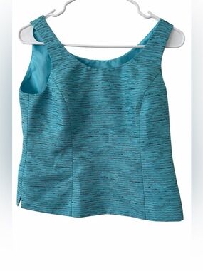 Kasper petite sleeveless Teal Textured shell Top
